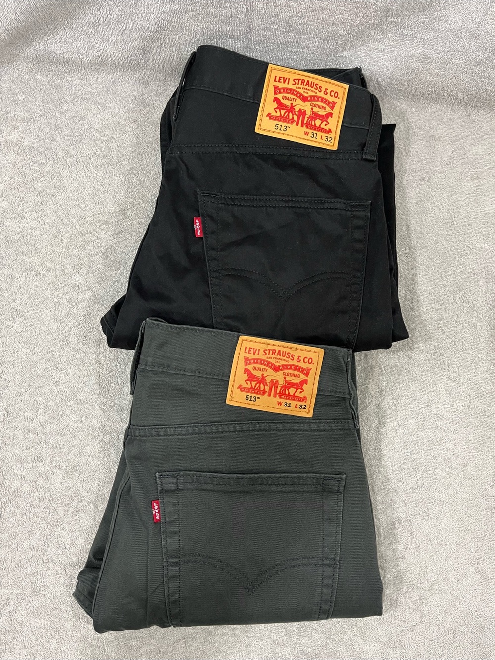 Levis 513 Slim Straight Jeans Mens 31x32 Lot Of 2 Denim Pants Black / Gray